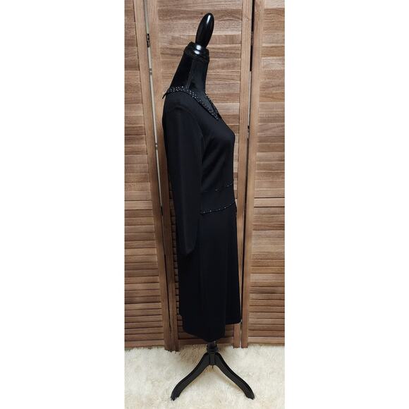 Louie Lucie XL Midi Fit and Flare Office Retro 3/4 Sleeve Polkadot Collar Dress - Picture 3 of 7